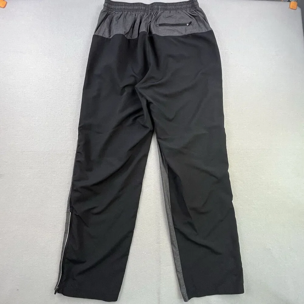 Adidas Windbreaker Track Pants Mens Large Gray Ankle Zip Reflective Athletic